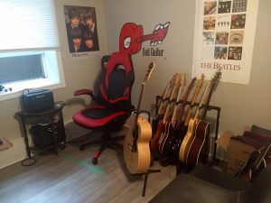 Red Guitar home studio